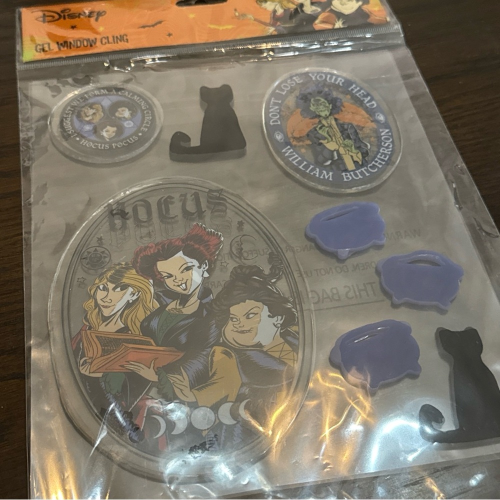NEW Disney Hocus Pocus Halloween Gel Window Clings Witch Decor - Picture 2 of 3
